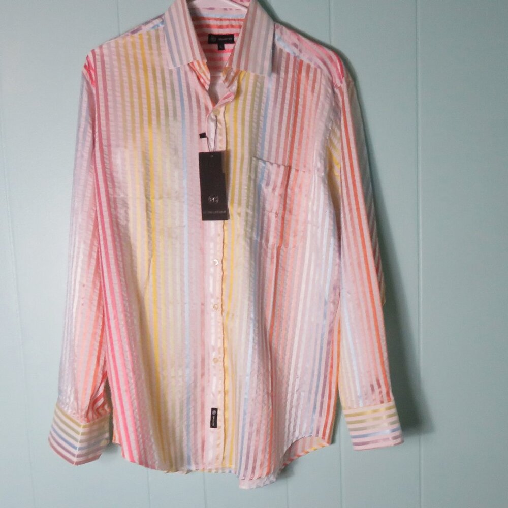 BC Collection LS Shirt Striped Size Large NWT